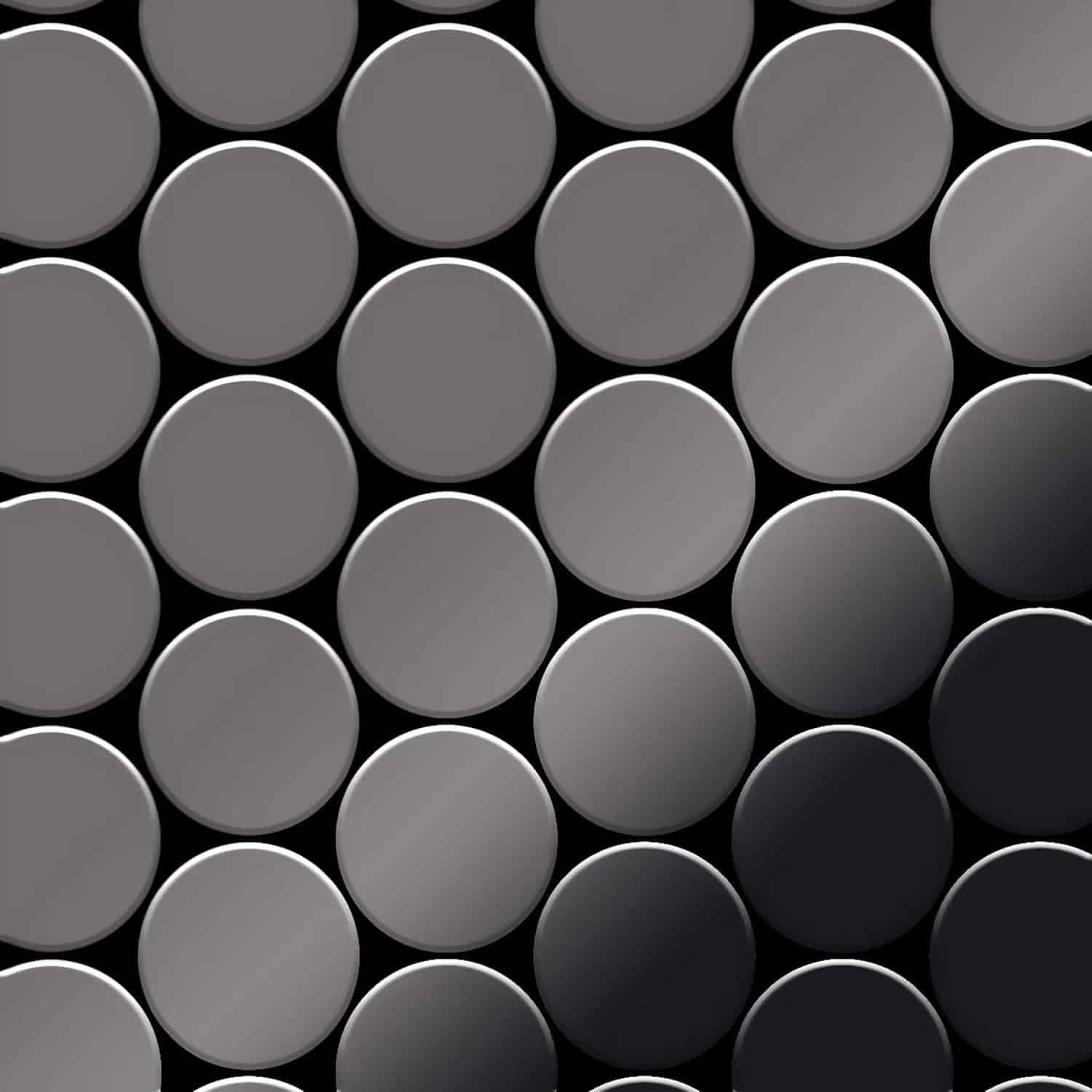 ALLOY Mosaik Fliese Massiv Metall Titan Hochglanz Dunkelgrau 1