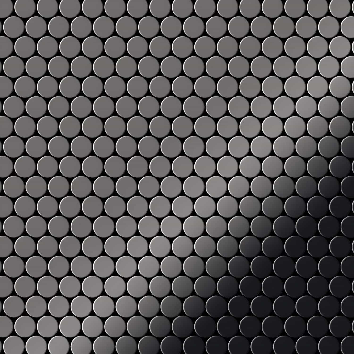 ALLOY Mosaik Fliese Massiv Metall Titan Hochglanz Dunkelgrau 1