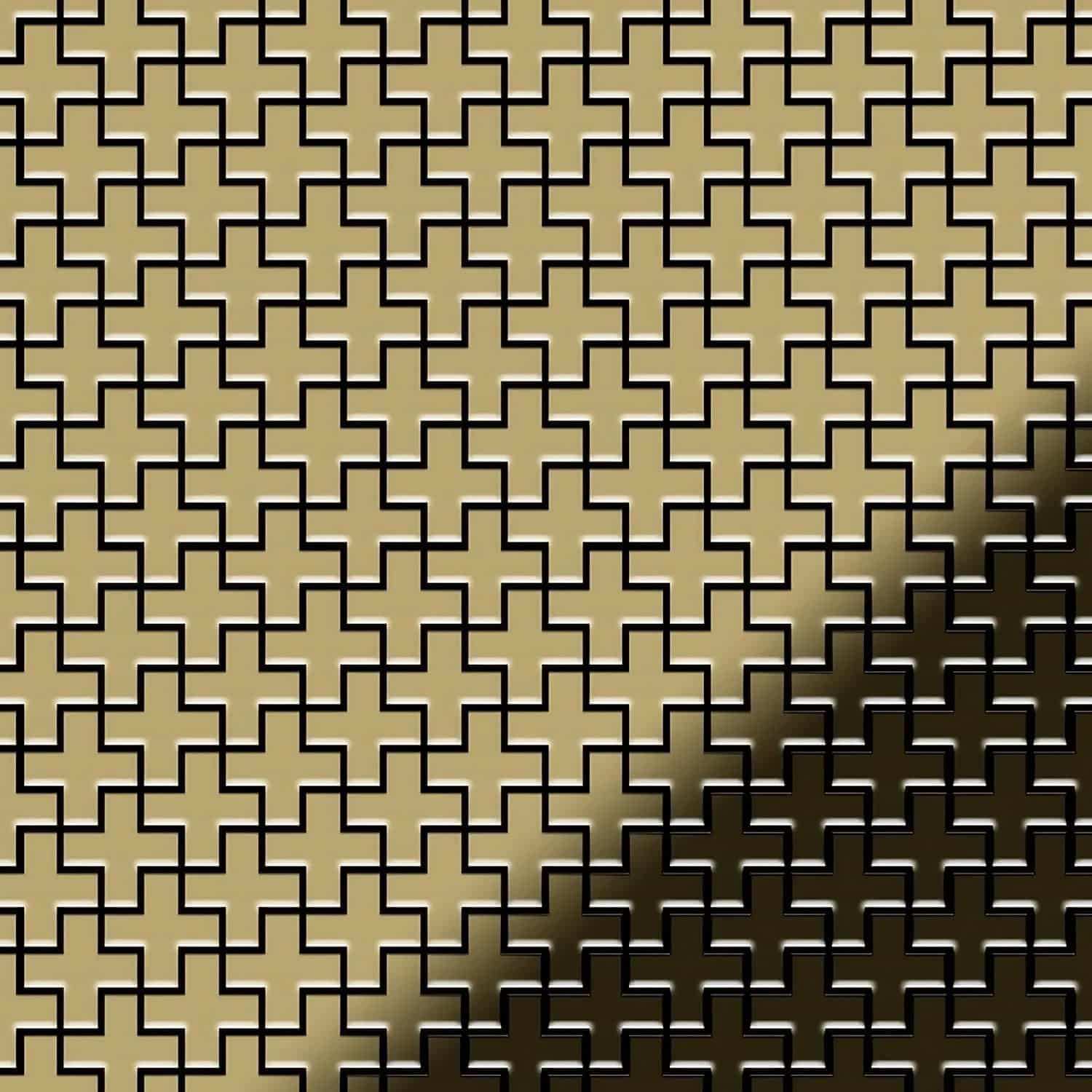 ALLOY Mosaik Fliese Massiv Metall Titan Hochglanz Gold 1