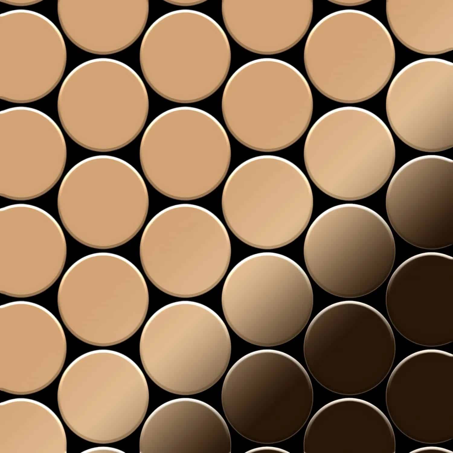 ALLOY Mosaik Fliese Massiv Metall Titan Hochglanz Kupfer 1