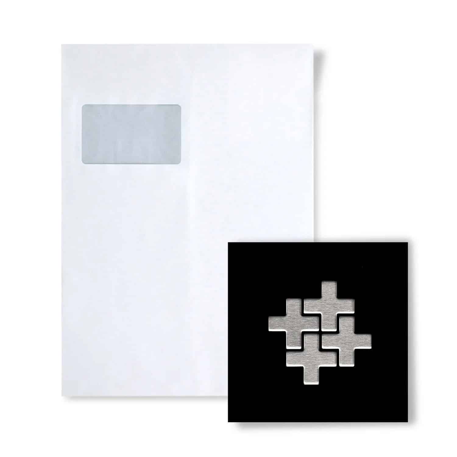 ALLOY Mosaik MUSTER S-Swiss Cross-S-S-B Swiss Cross Edelstahl Gebürstet