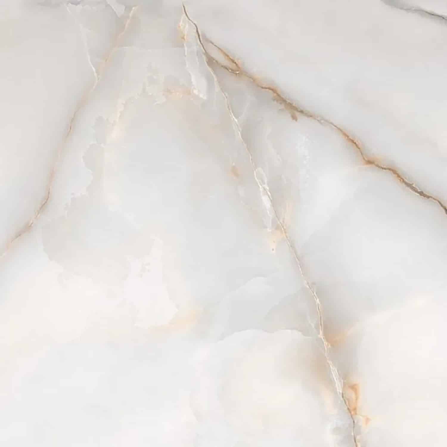 Bodenfliese Feinsteinzeug Alabaster sky Weiß Glasiert Poliert 60 cm x 60 cm