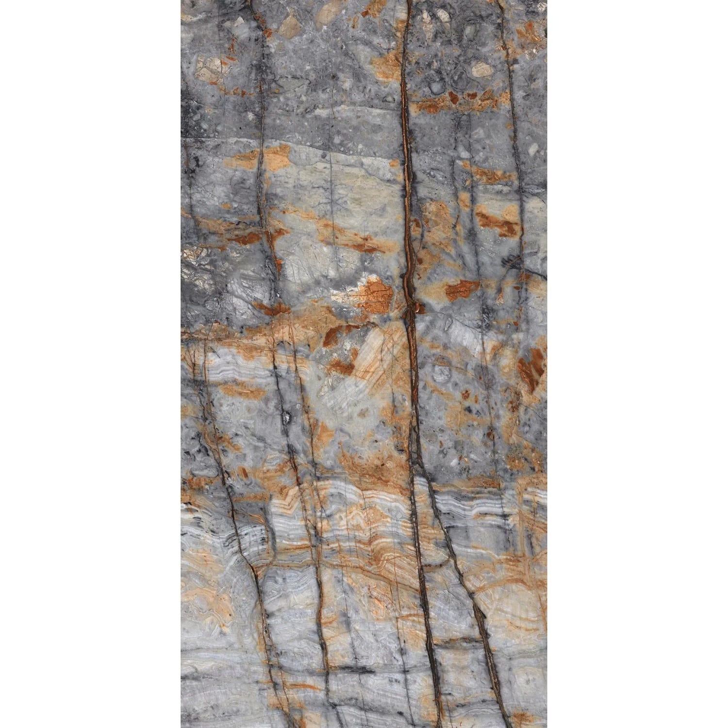 Bodenfliese Feinsteinzeug Princess blue Blau Glasiert Poliert 60 cm x 120 cm