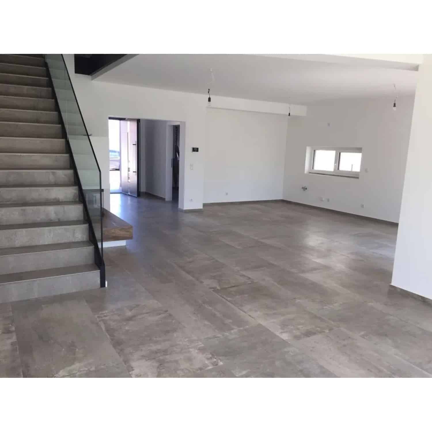 Bodenfliese Feinsteinzeug Tribeca grey Grau Glasiert Poliert 60 cm x 120 cm