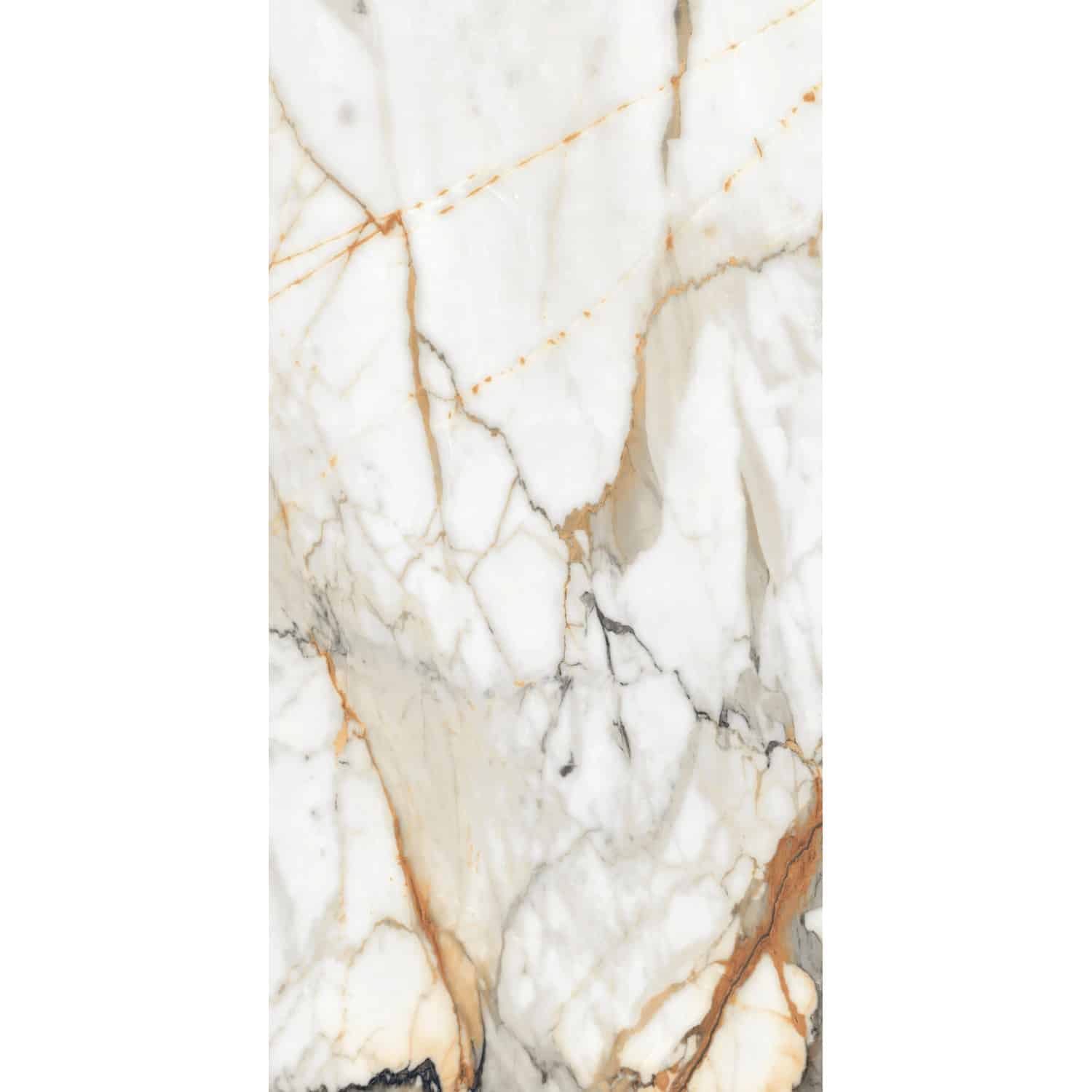 Bodenfliese Feinsteinzeug Visage gold Gold Glasiert Poliert 60 cm x 120 cm