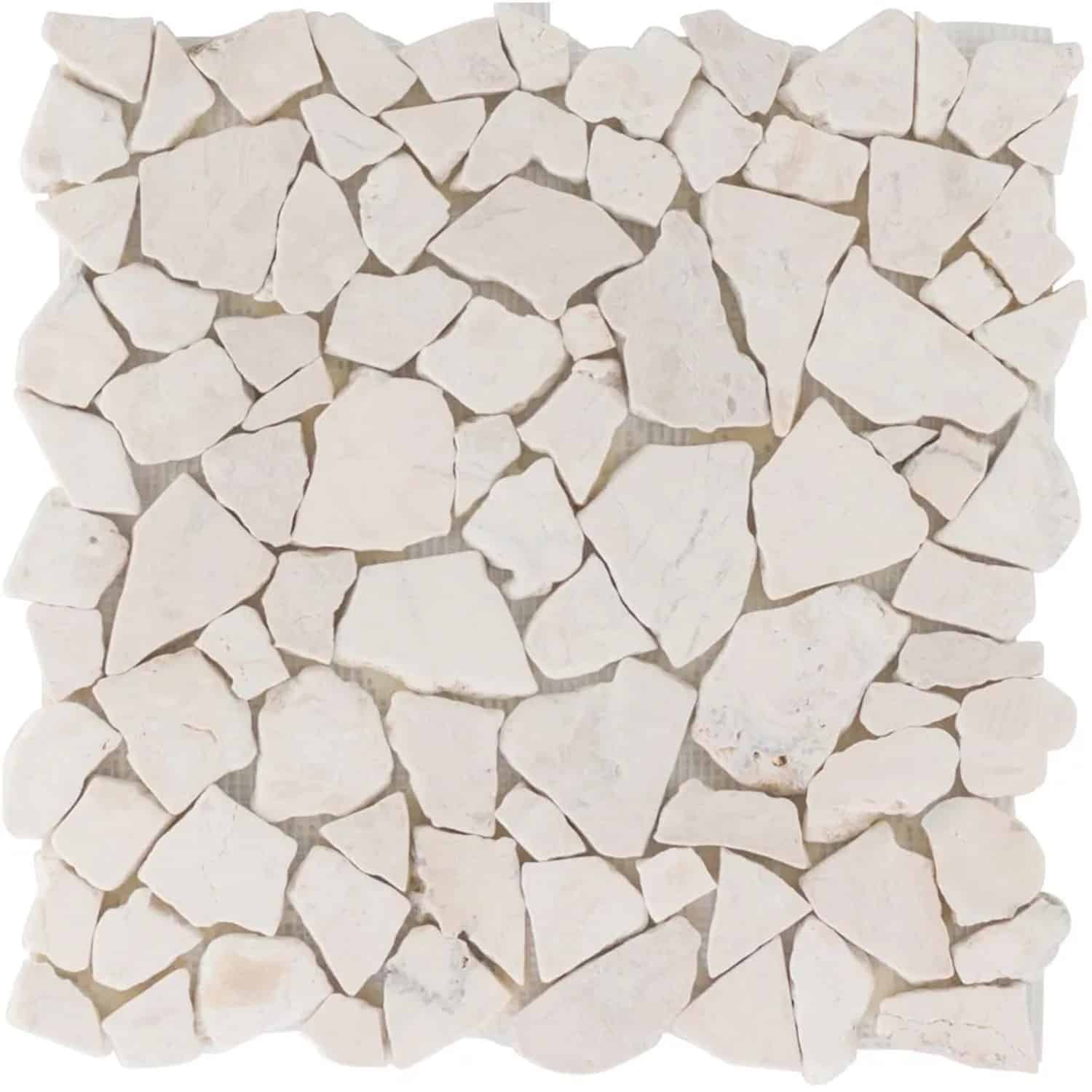 Bruchmosaikmatte Beige 28 cm x 28 cm