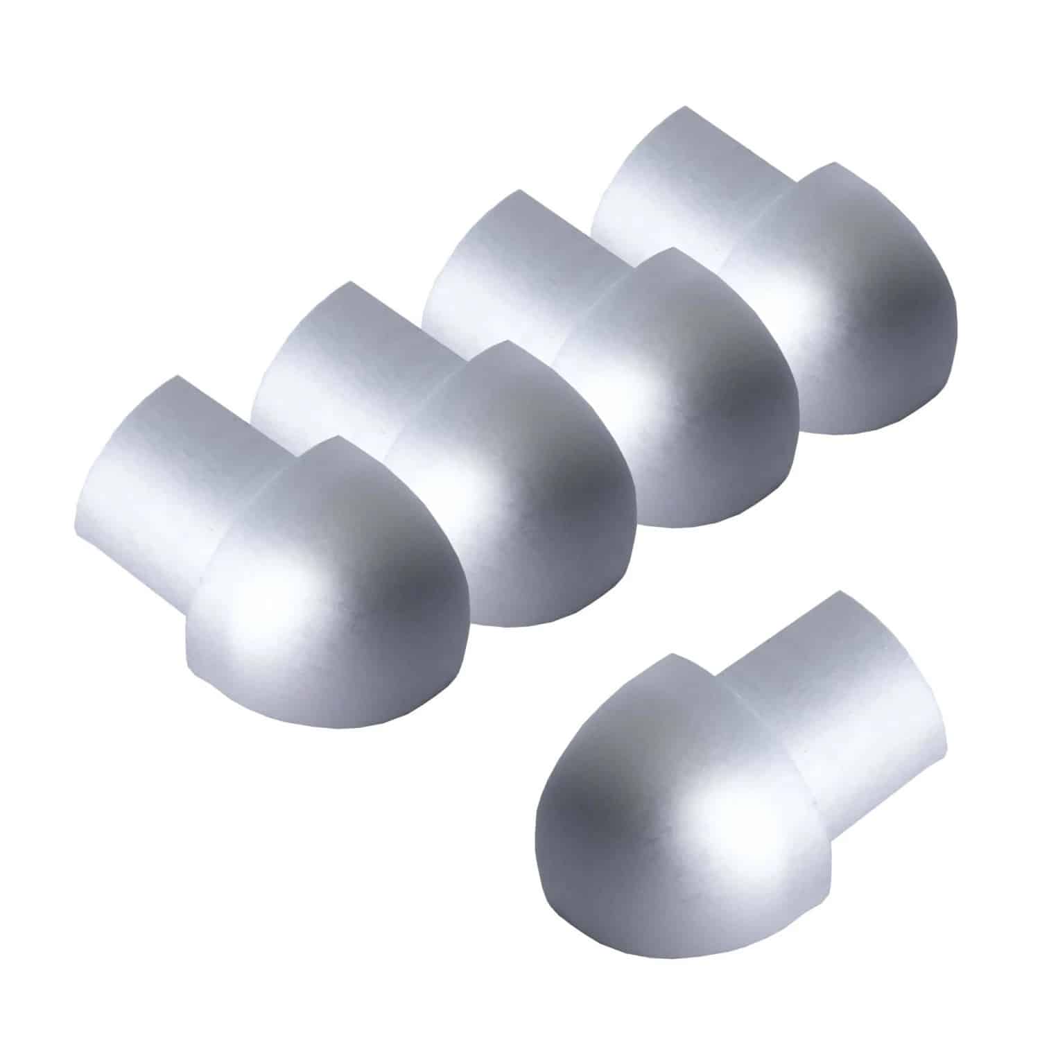 Dalsys Außeneck Fliesenschiene Viertelkreis 5x 8mm Aluminium Silber Matt