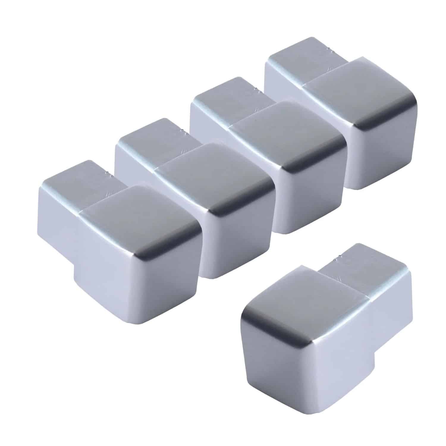 Dalsys Endstück Quadratprofil 5x 10mm Alu Eloxiert Chrom Glänzend
