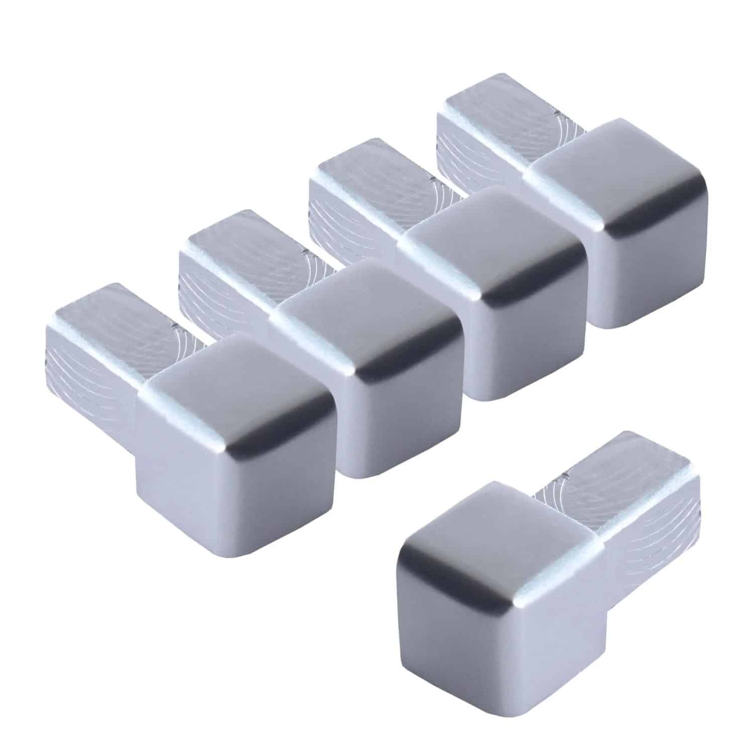 Dalsys Endstück Quadratprofil 5x 8mm Alu Eloxiert Chrome Glänzend