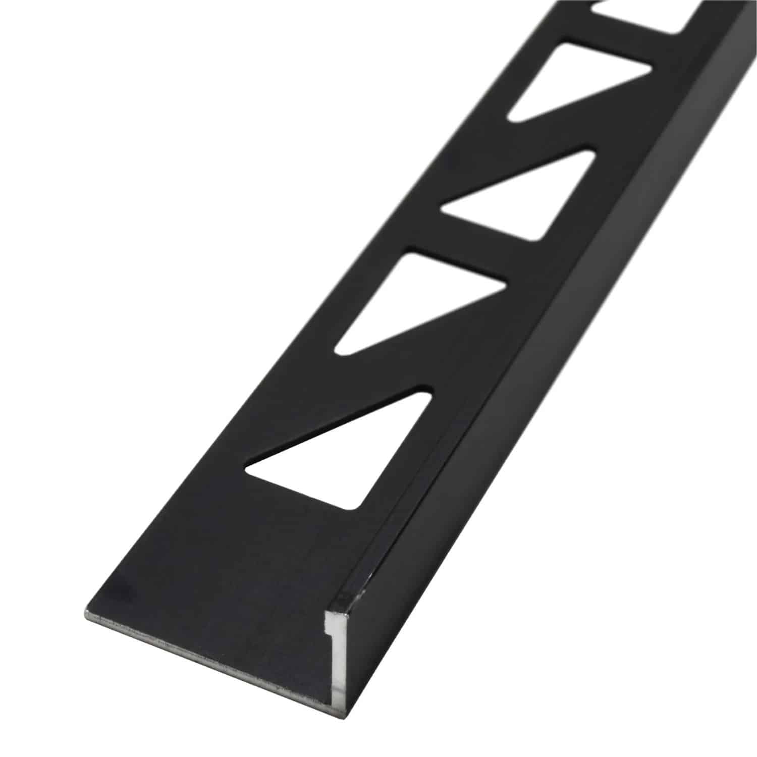 Dalsys Fliesenschiene Aluminium 2m x 125mm Winkelprofil Schwarz