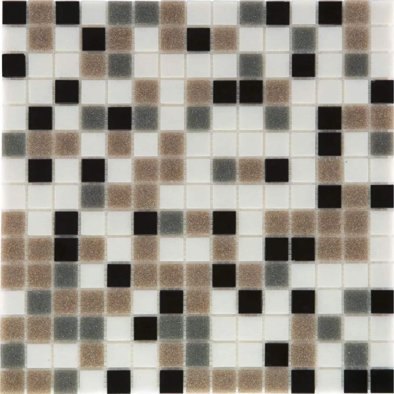 Glasmosaikmatte Black Grey Brown White 32