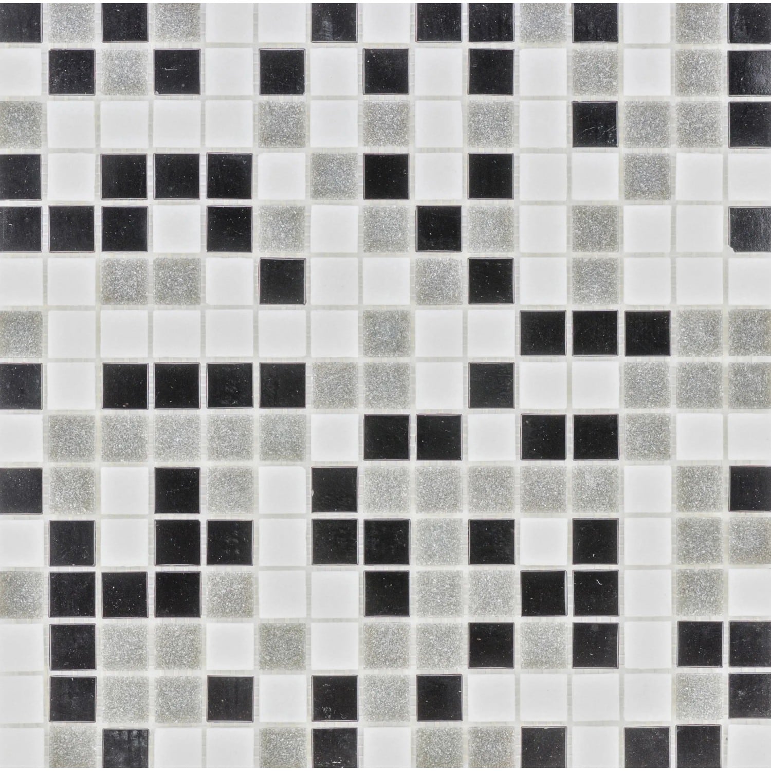 Glasmosaikmatte Black-Grey-White Mix 32