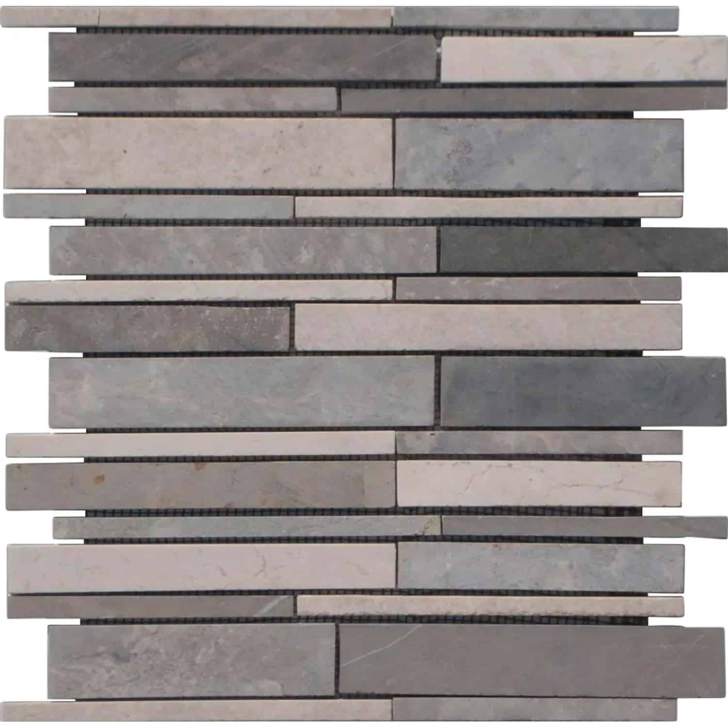 Marmormosaik Black Grey Creme 30