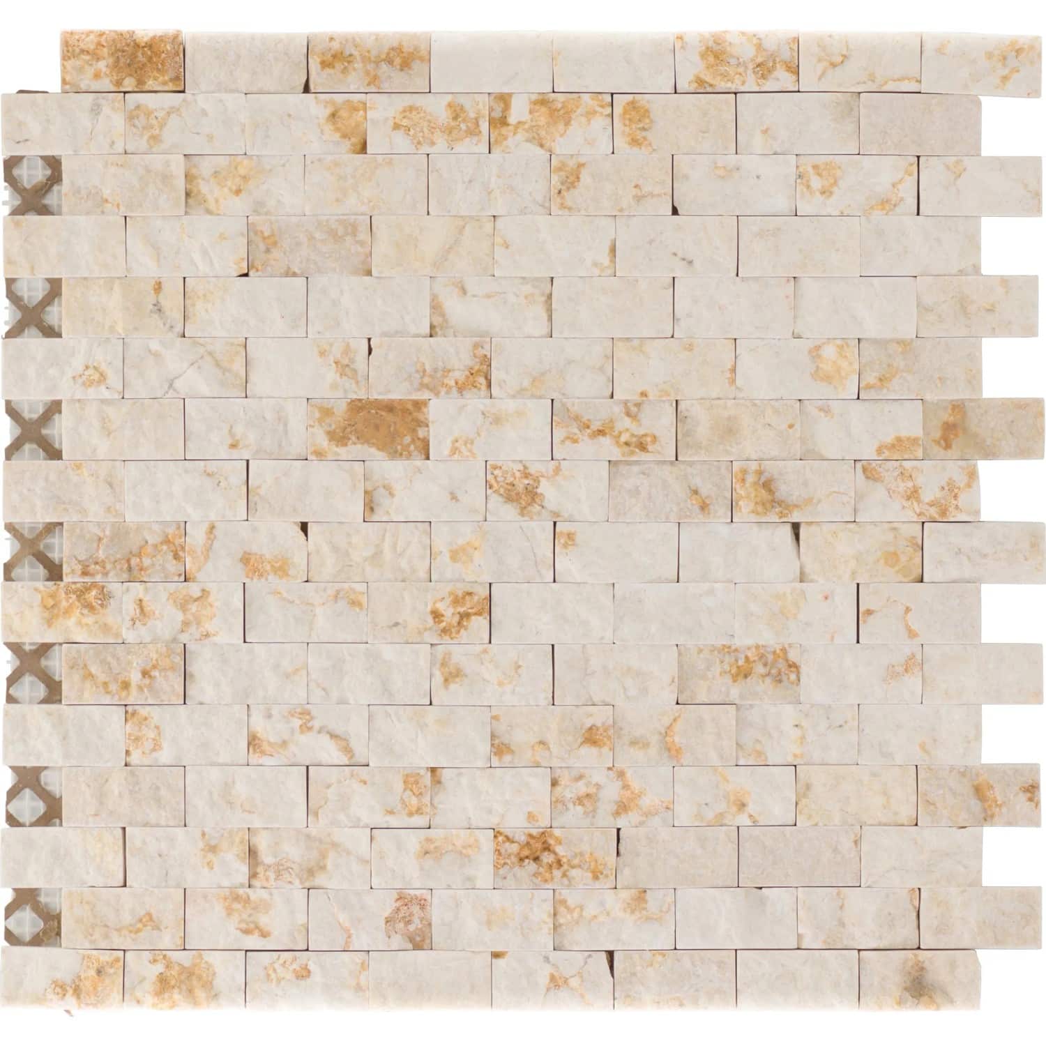Marmormosaikmatte Sunny Beige Brick 32 cm x 32 cm
