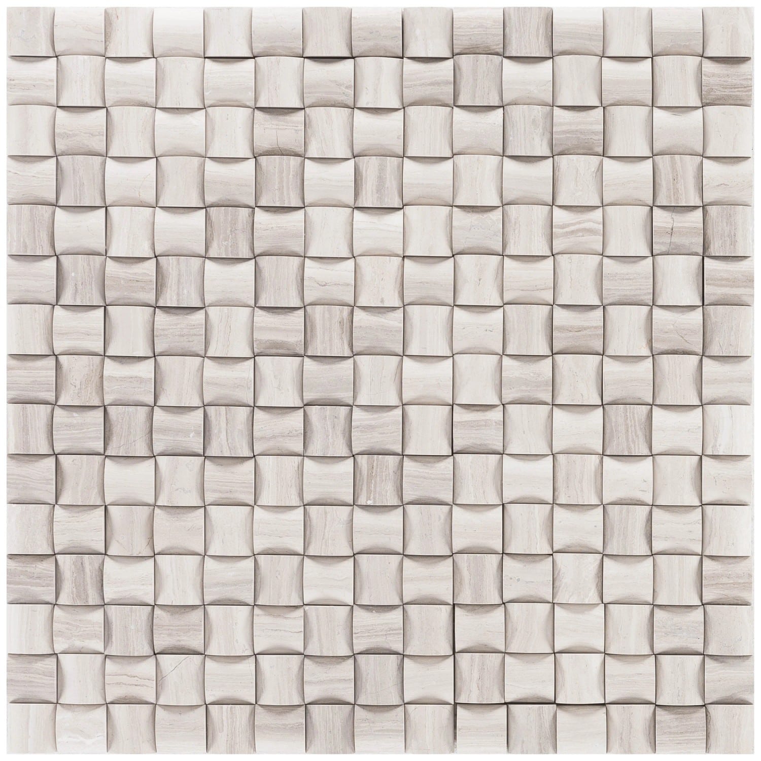 Mosaik Marmor Basket 3D Grau poliert 30 cm x 30 cm