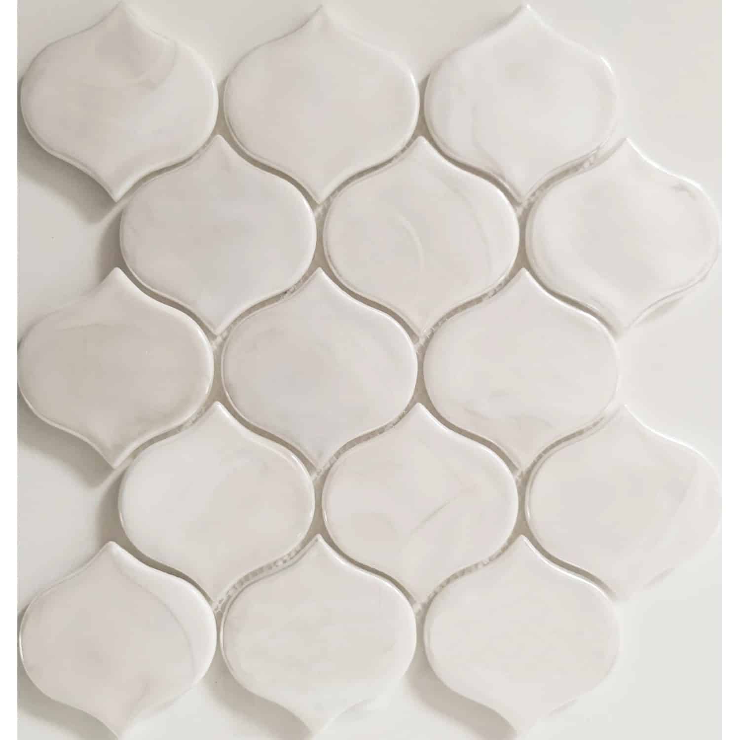 Mosaikmatte Cadiz Arabesque Keramik Weiß 26
