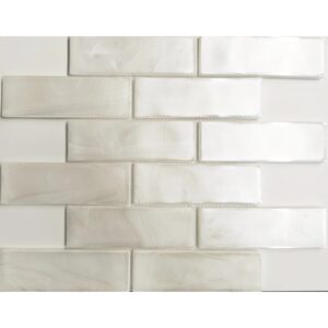 Mosaikmatte Cadiz Brick Keramik Weiß 30 cm x 30 cm