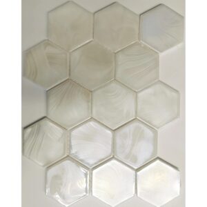 Mosaikmatte Cadiz Hexagon Keramik Weiß 26 cm x 29