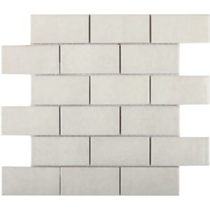 Mosaikmatte Castello Brick Keramik Weiß 30