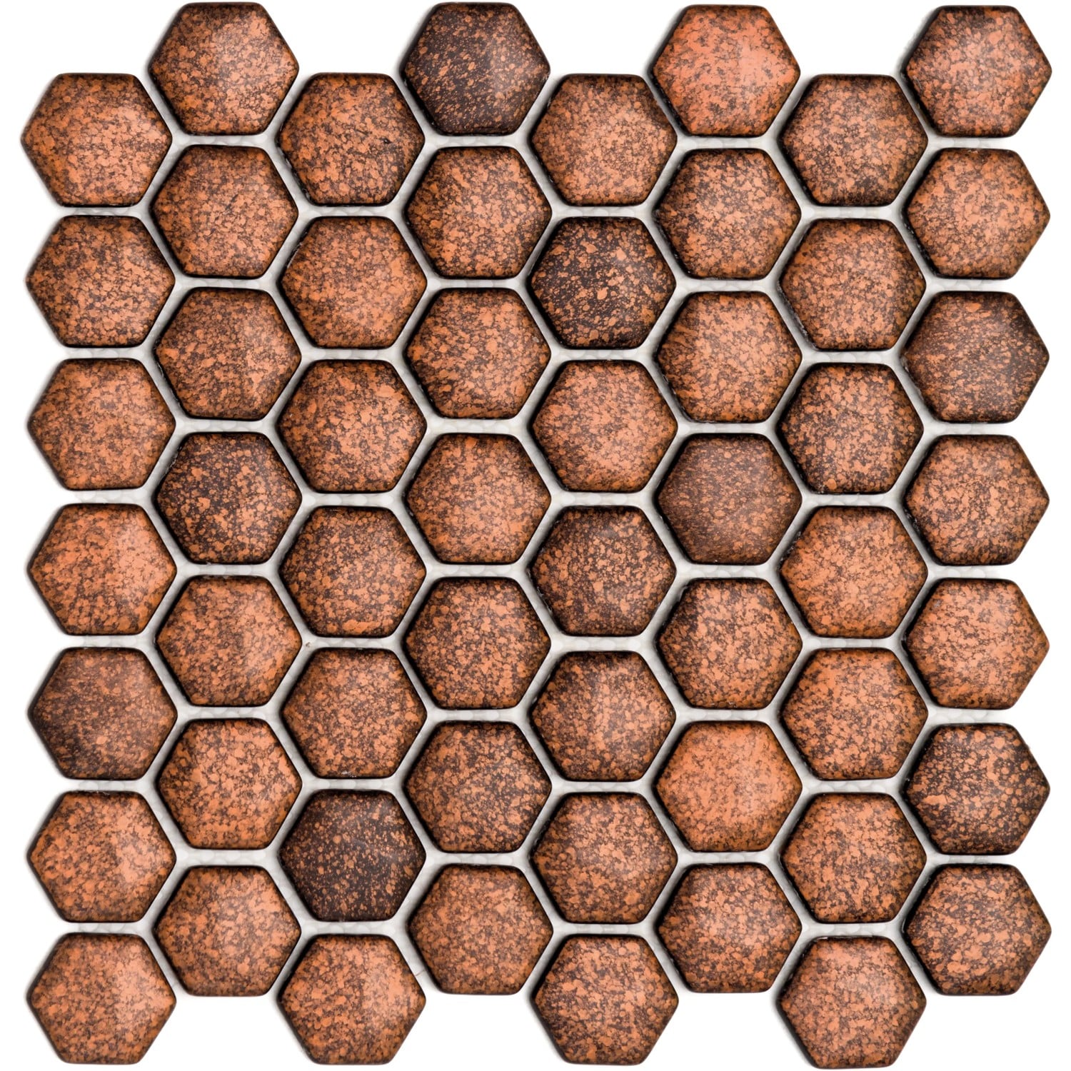 Mosaikmatte Ebru Hexagon Glas Bronze 29 cm x 29 cm