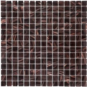 Mosaikmatte Glas Kupfer Dunkelbraun 33 cm x 33 cm
