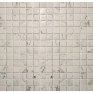 Mosaikmatte Glas Marmor Schwarz Weiß 33 cm x 33 cm