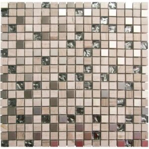 Mosaikmatte Glas Naturstein Manhattan 30 cm x 30 cm