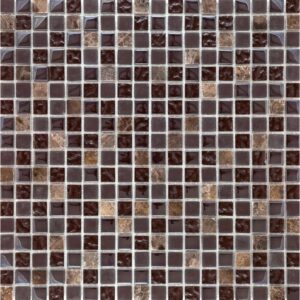 Mosaikmatte Glas Naturstein Steel 30 cm x 30 cm