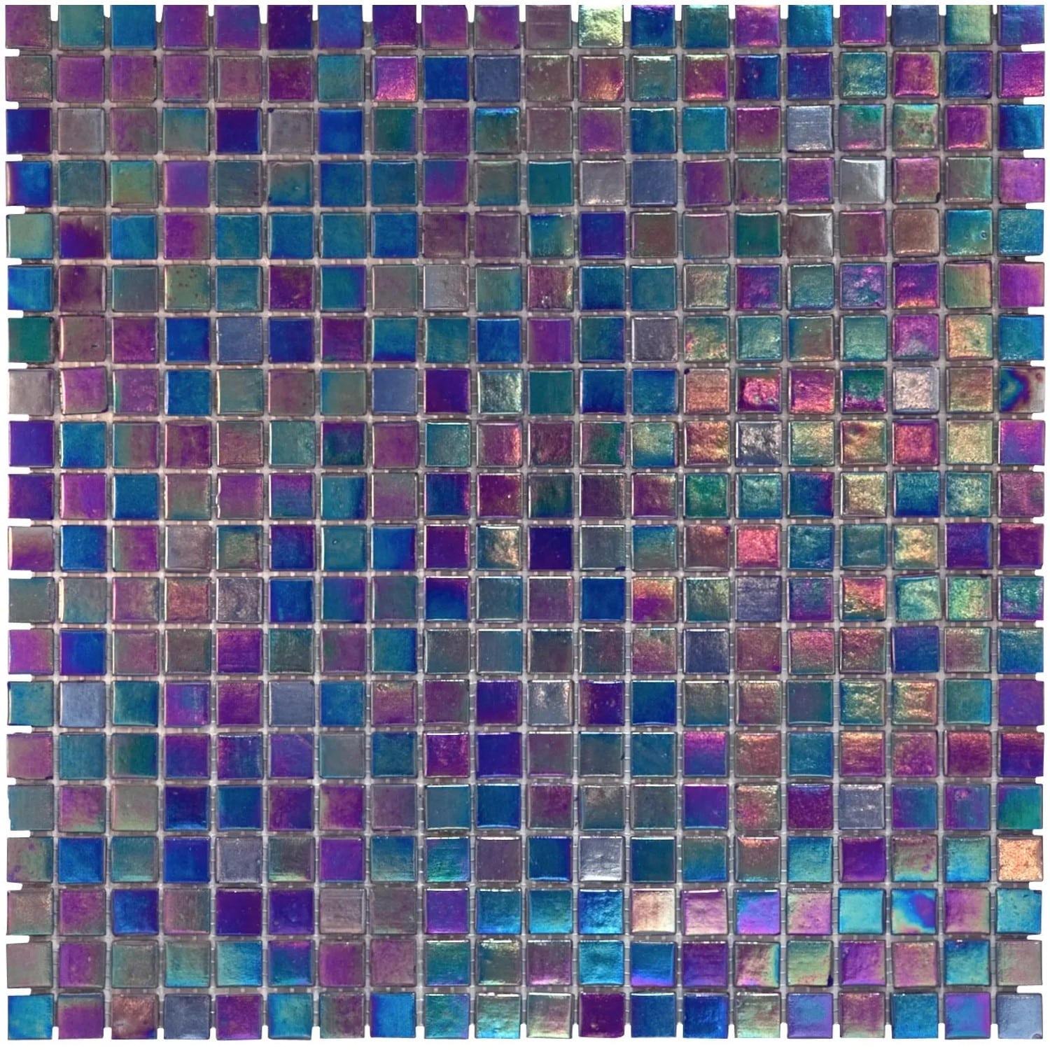 Mosaikmatte Glas Perlmutt Dunkelblau 33 cm x 33 cm
