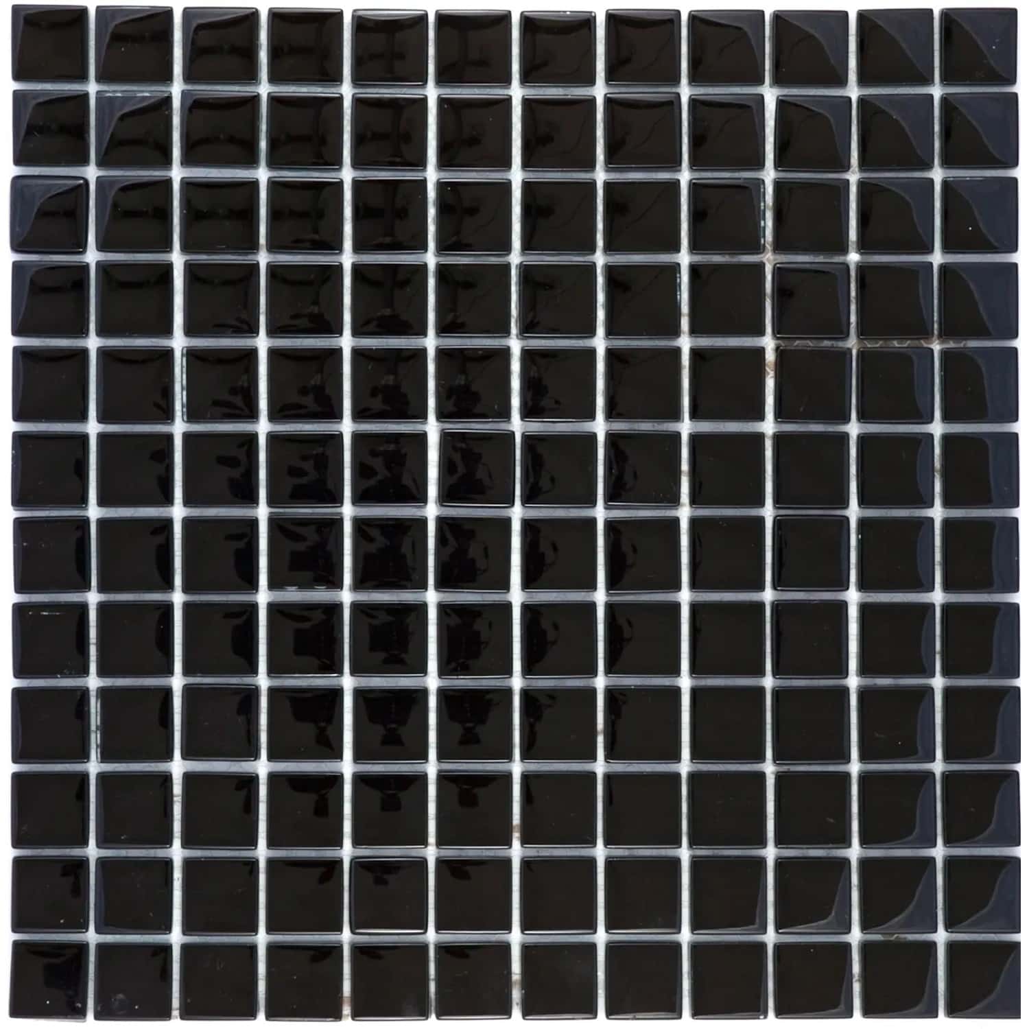 Mosaikmatte Glas Schwarz Uni 30 cm x 30 cm
