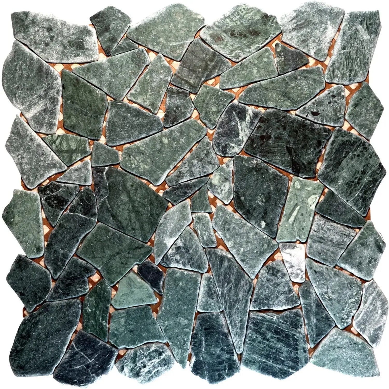 Mosaikmatte Polygonal Verde Guatemala 30 cm x 30 cm