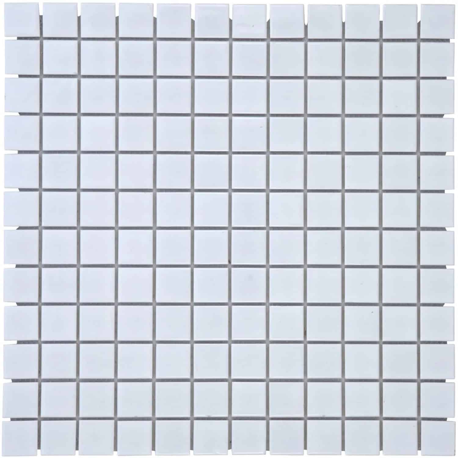 Mosaikmatte Weiß glänzend Keramik 33 cm x 33 cm