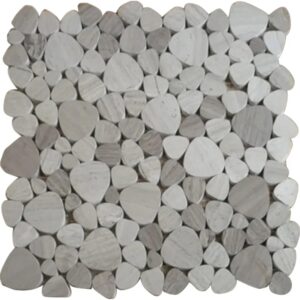 RundMosaikmatte Naturstein Marble Grau Gestreift Flach 30