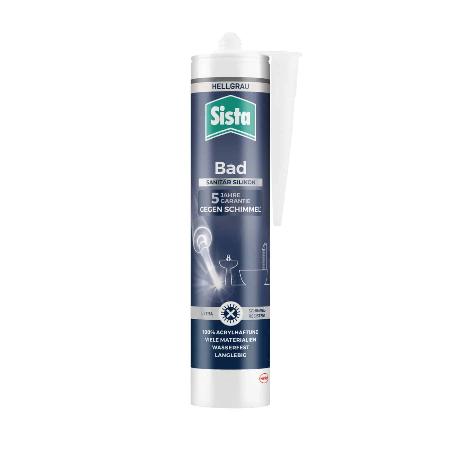 Sista Bad Sanitär Silikon 280 ml Kartusche Hellgrau
