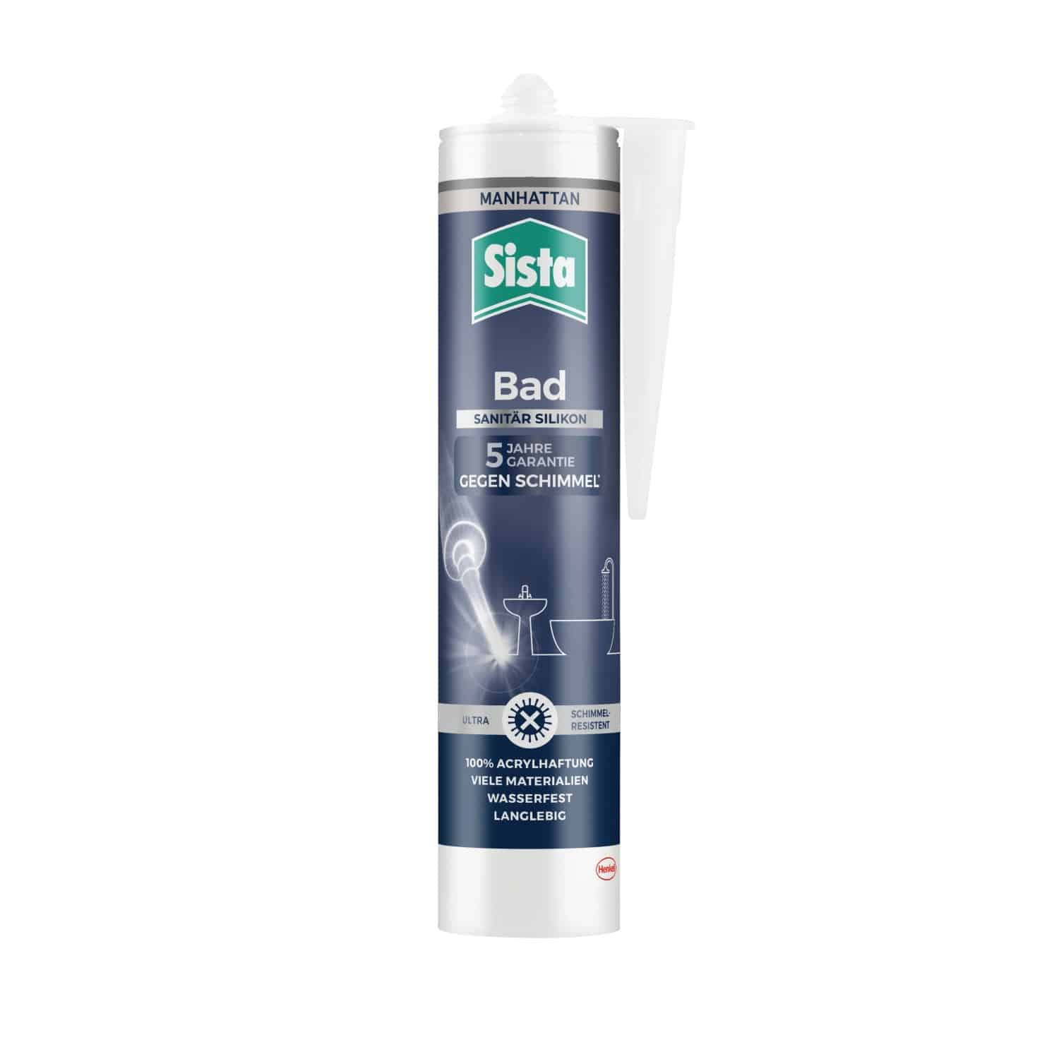 Sista Bad Sanitär Silikon 280 ml Kartusche Manhattan