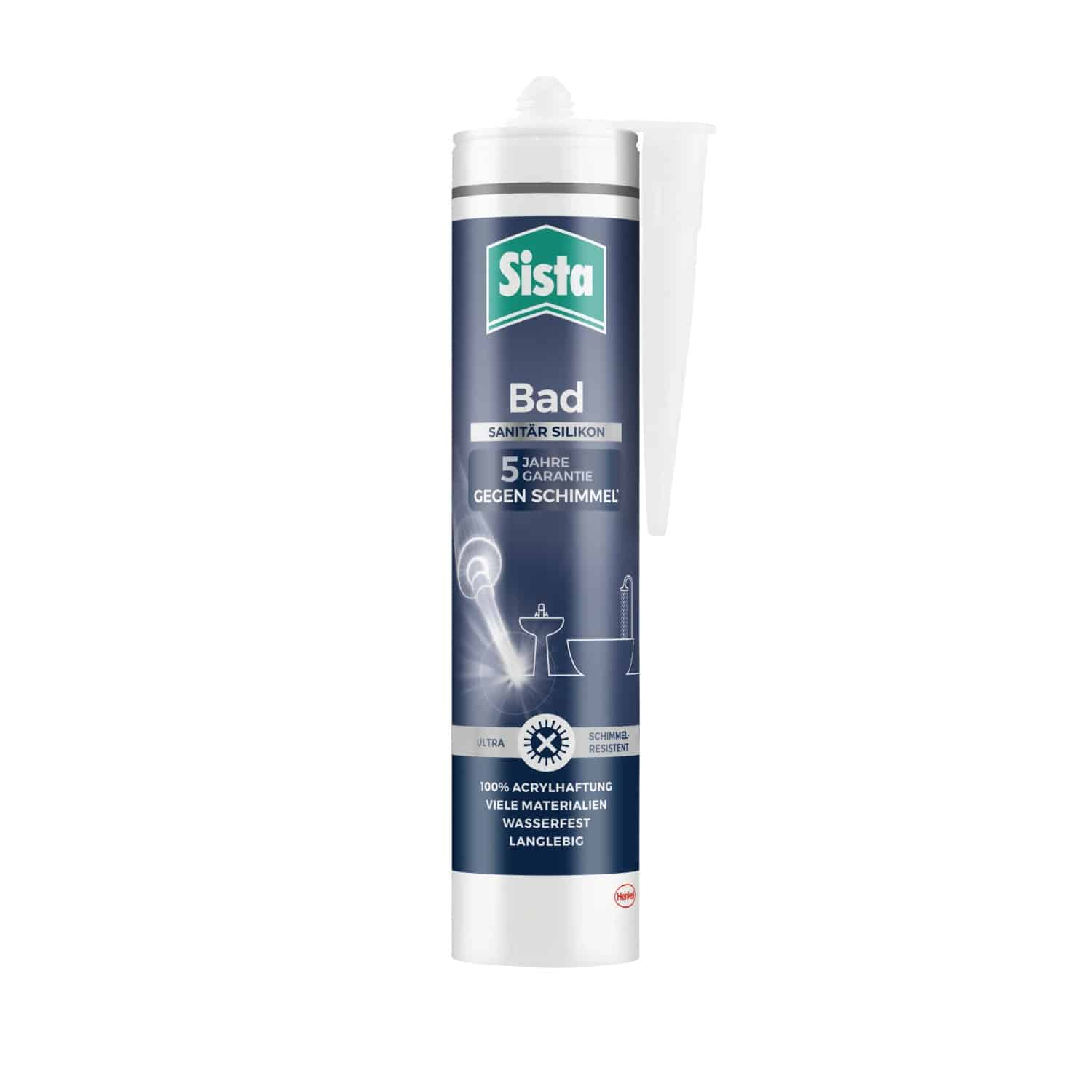 Sista Bad Sanitär Silikon 280 ml Kartusche Weiß