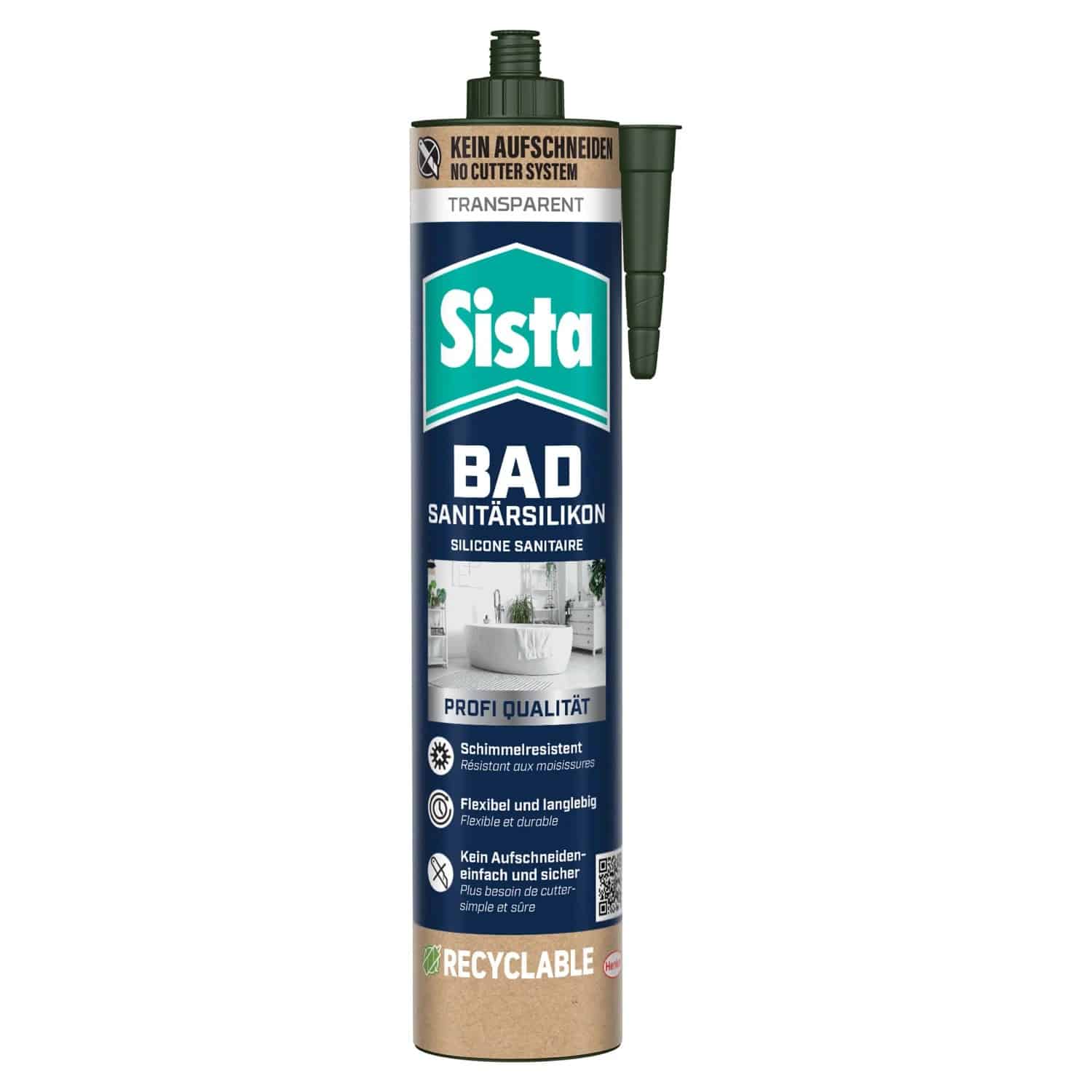 Sista Sanitär-Silikon für Bad & Küche Transparent 280 ml