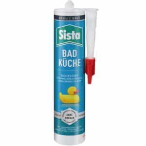 Sista Silikon Dichtstoff Bad & Küche Kartusche Grau 280 ml