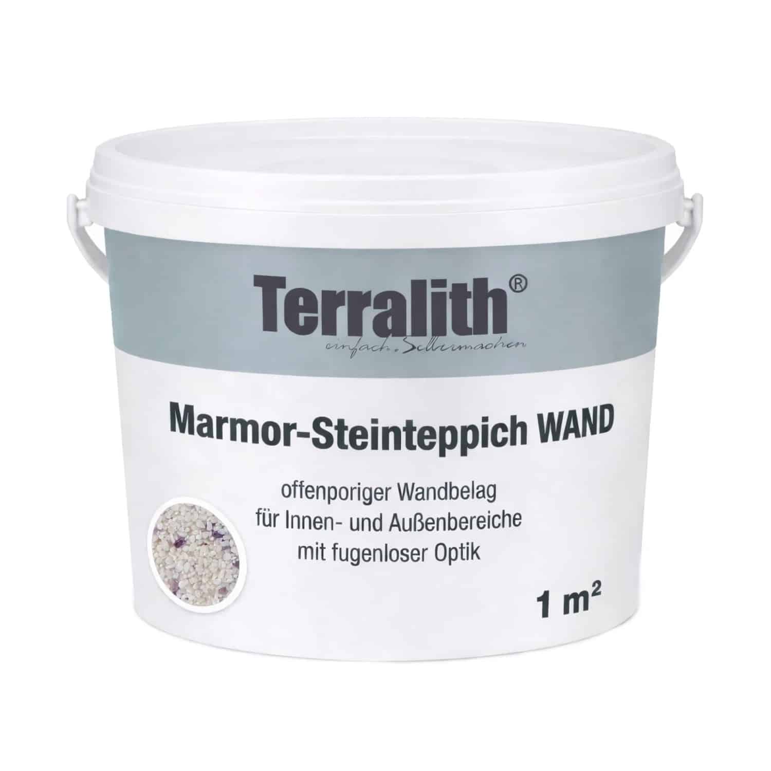 Terralith Edelsteinteppich Wand Amethyst Bianco für 1 m²