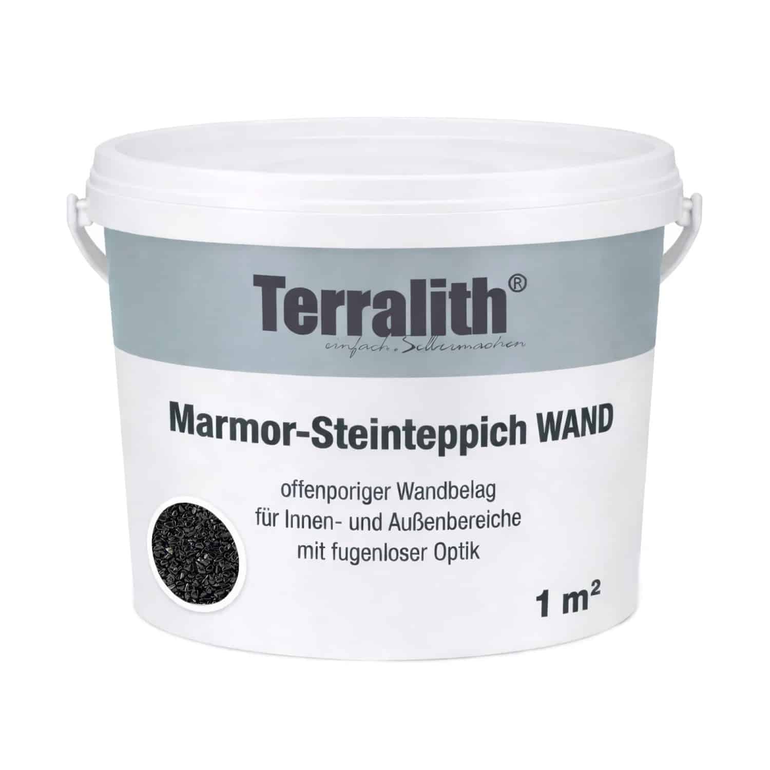 Terralith Edelsteinteppich Wand Hämatit Nero für 1 m²