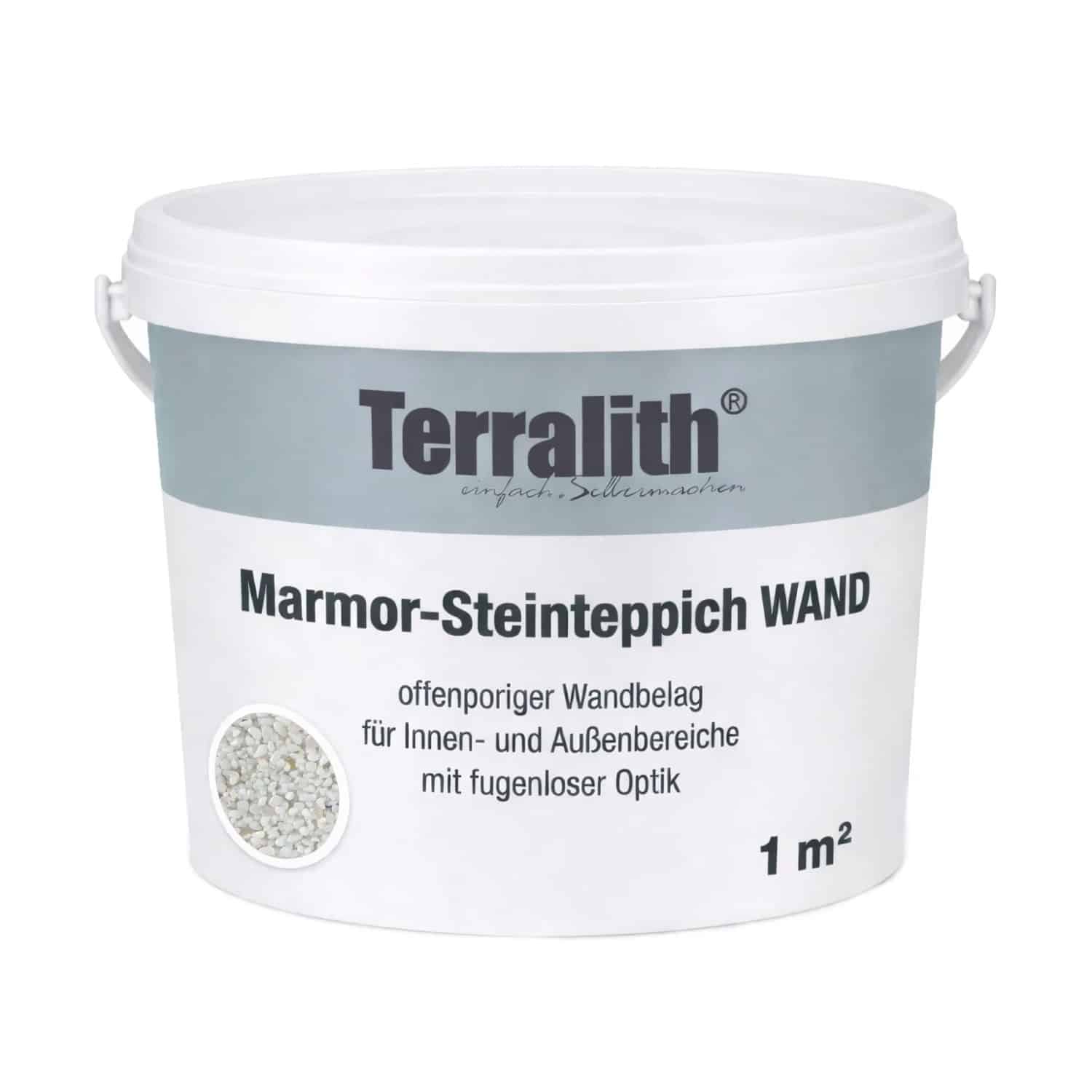 Terralith Edelsteinteppich Wand Rosenquarz Bianco für 1 m²