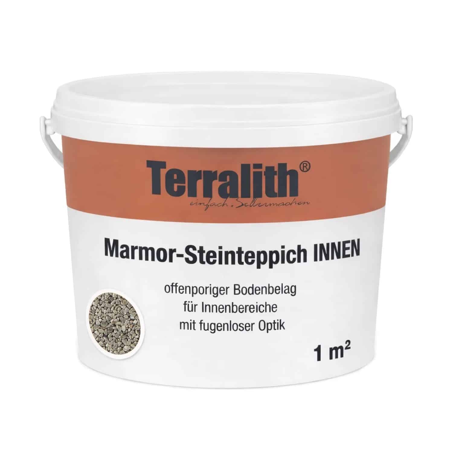 Terralith Marmor Steinteppich Grigio Platino für 1 m² Innen Fein 2-4 mm