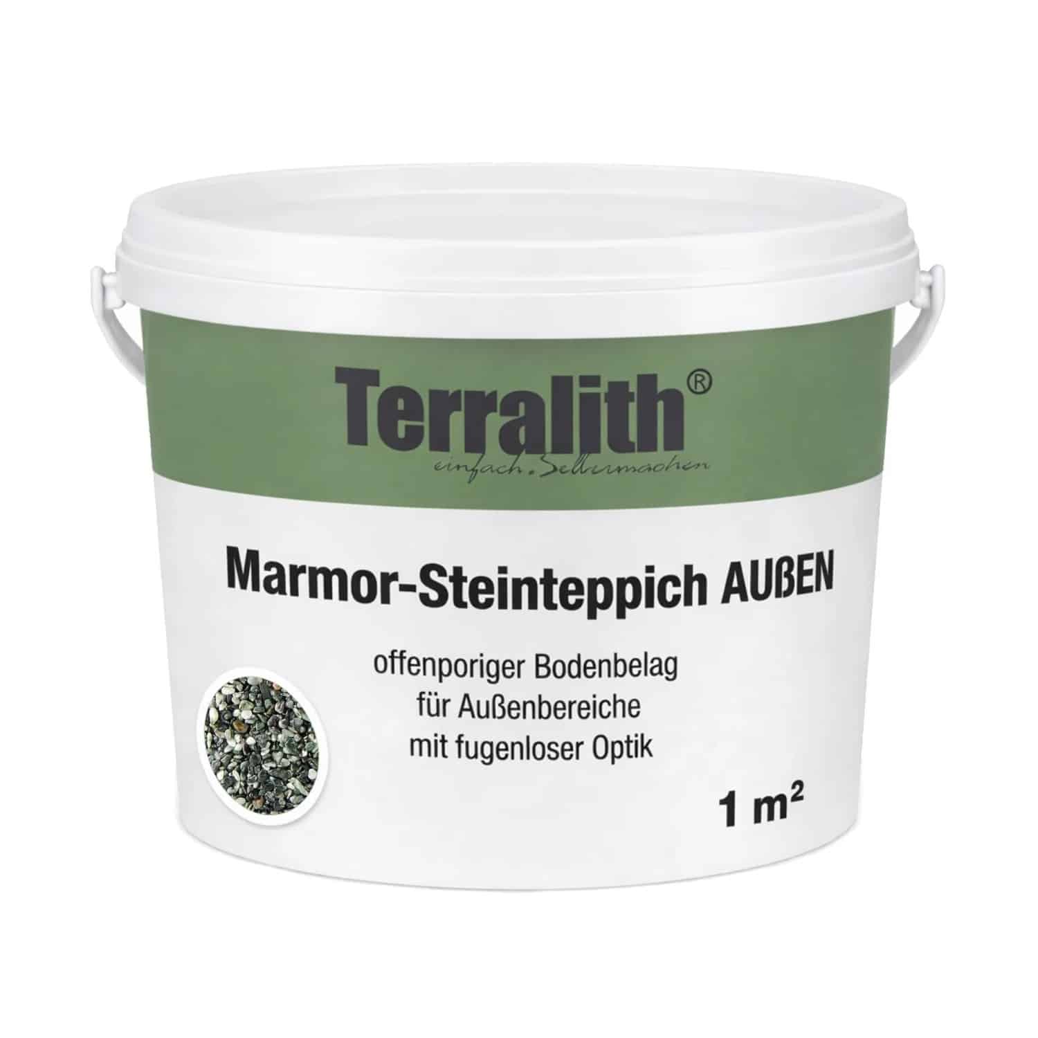 Terralith Marmor Steinteppich Jade für 1 m² Außen Fein 2-4 mm