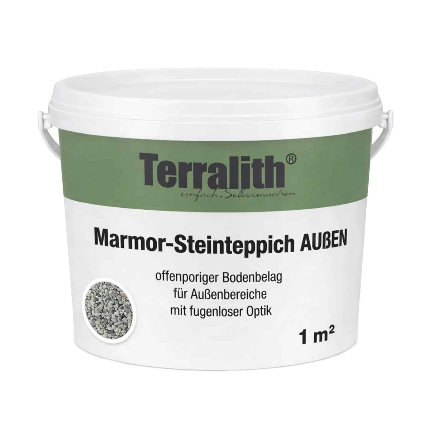Terralith Marmor Steinteppich Nebula für 1 m² Außen Fein 2-4 mm
