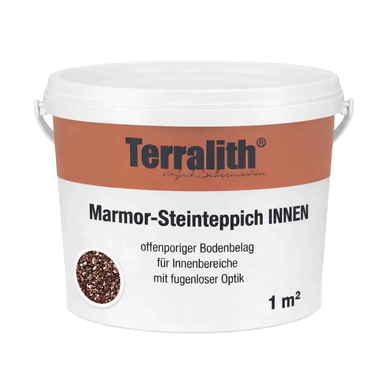 Terralith Marmor Steinteppich Rosso Autunno Due für 1 m² Innen Fein 2-4 mm
