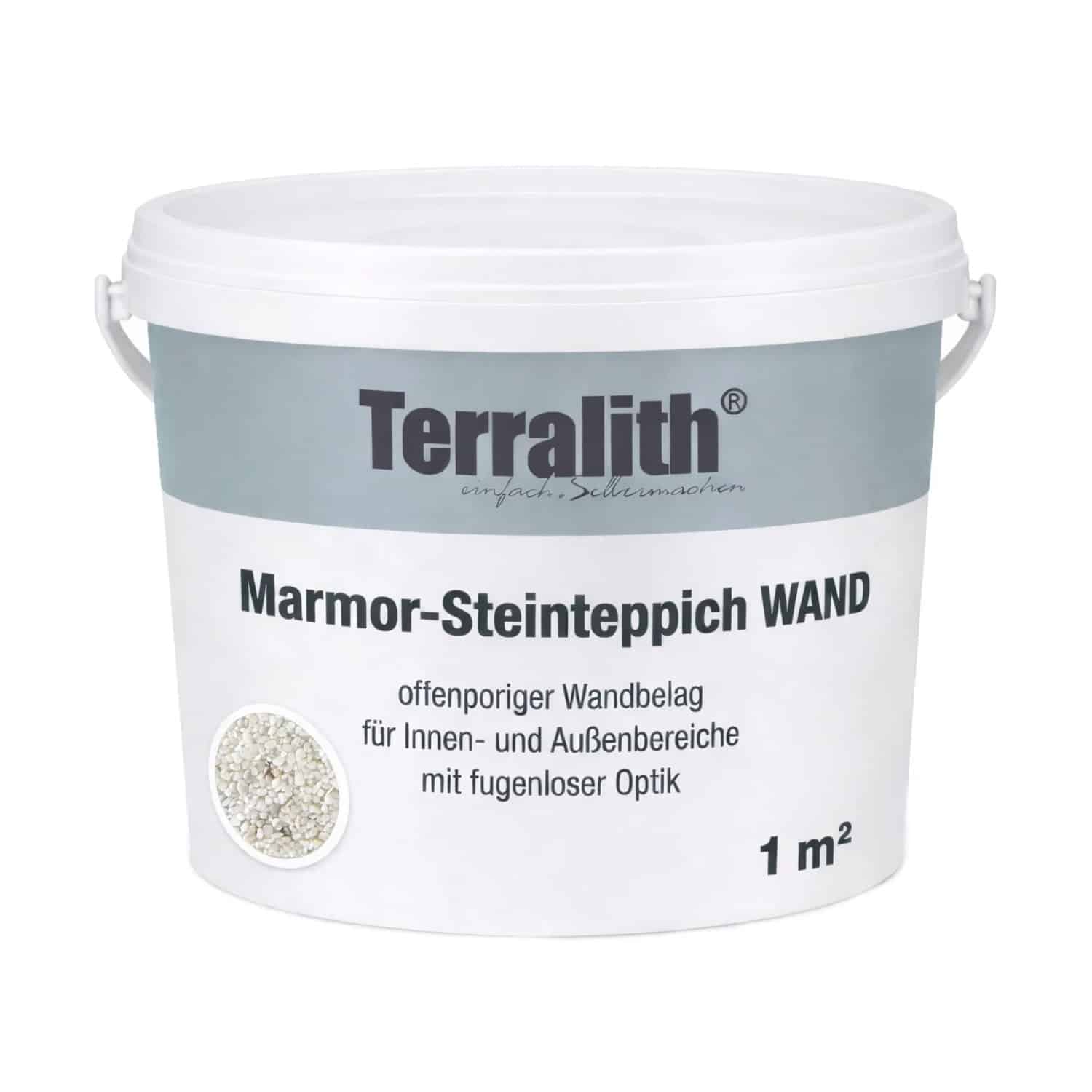Terralith Marmor - Steinteppich Wand Bianco Fein für 1 m²