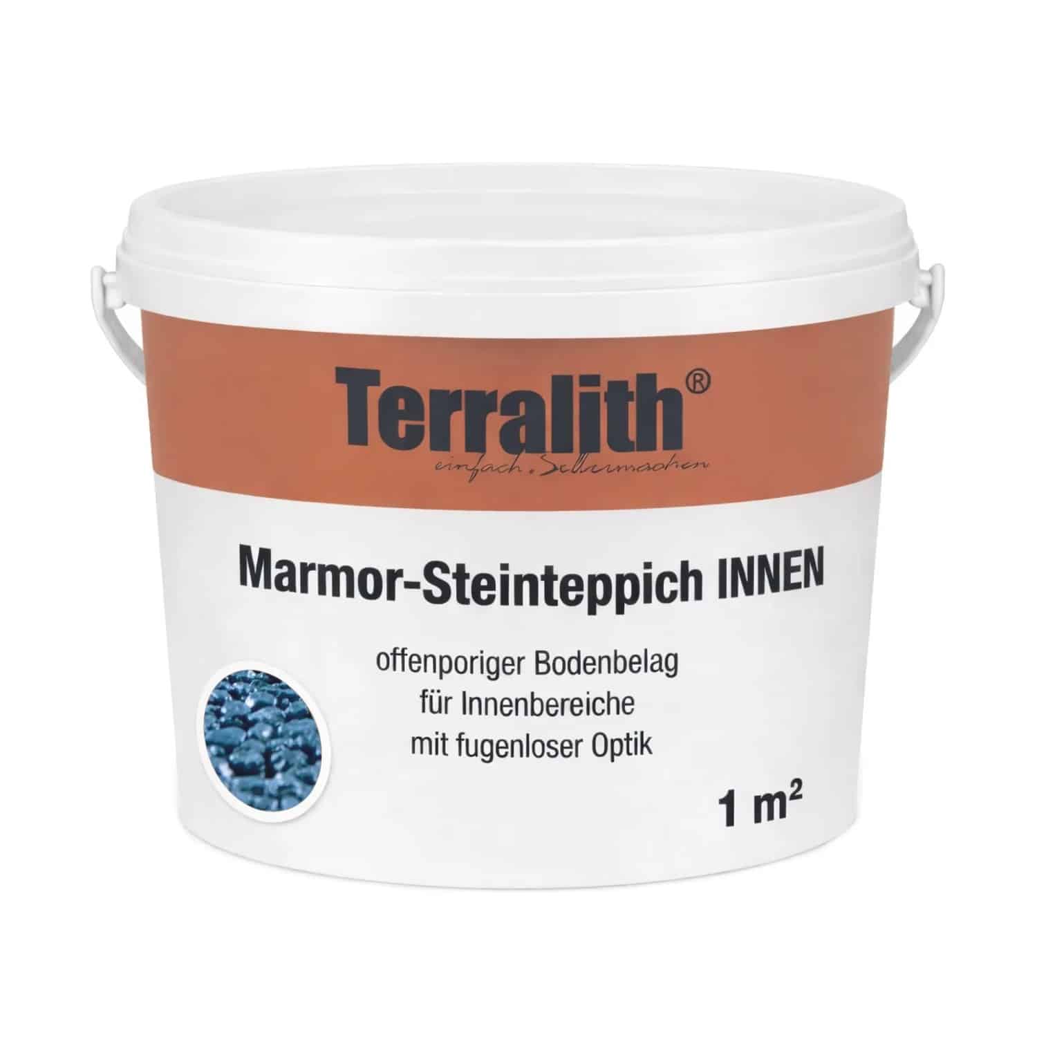 Terralith Metallic Steinteppich -Blau- für 1 m² Innen Fein 2-4 mm