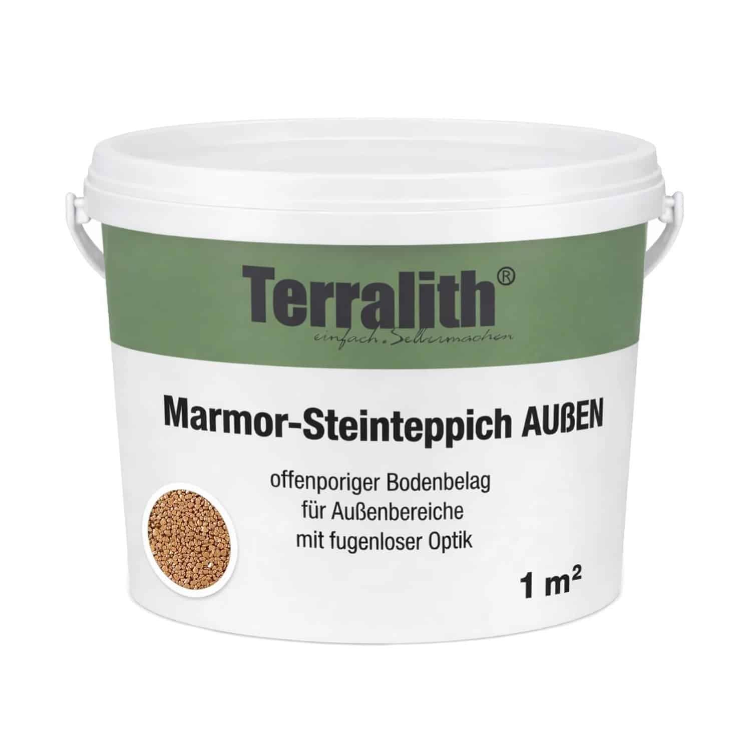 Terralith Metallic Steinteppich Gold für 1 m² Außen Fein 2-4 mm