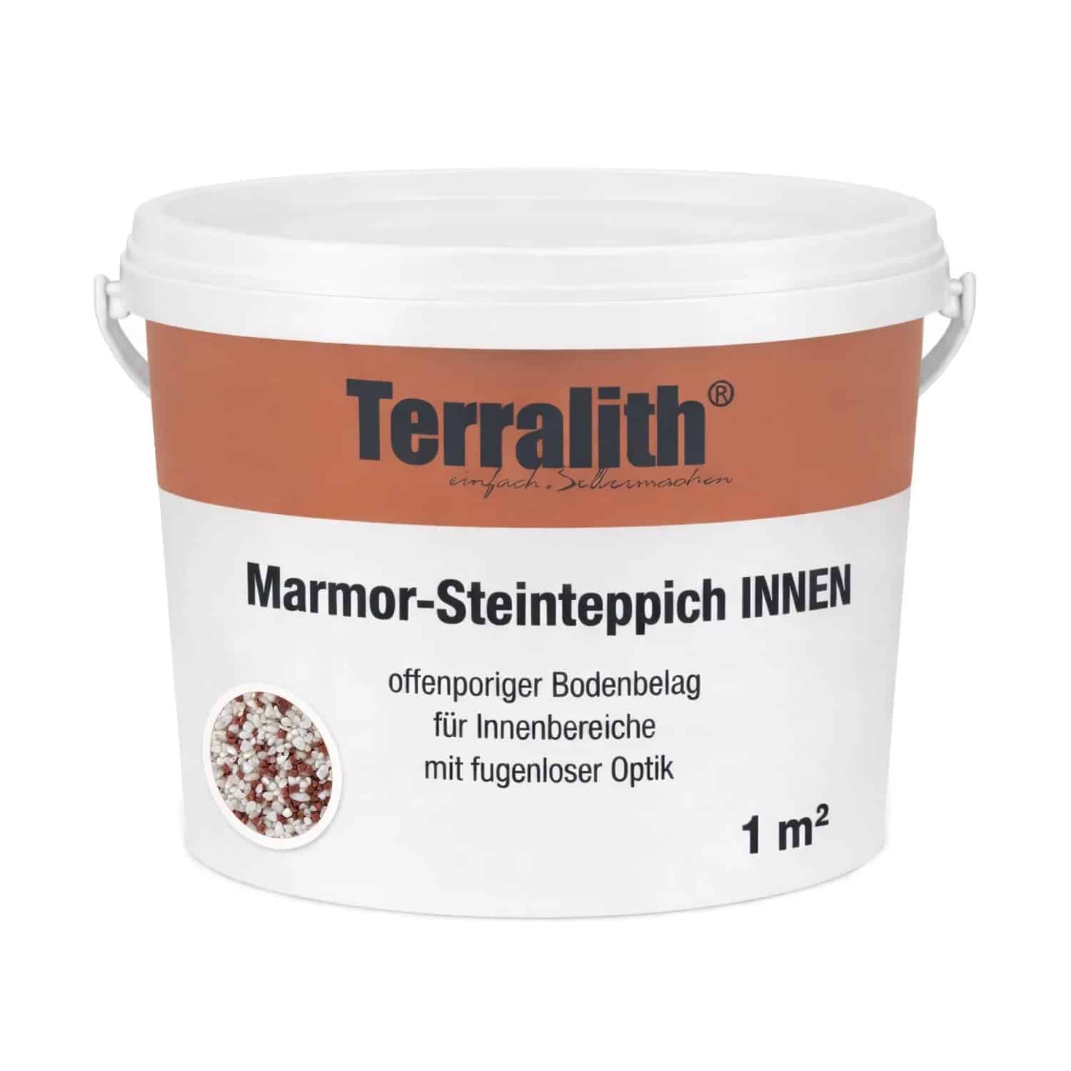Terralith Metallic Steinteppich Metallic Mix 100 für 1m² Innen Fein 2-4 mm