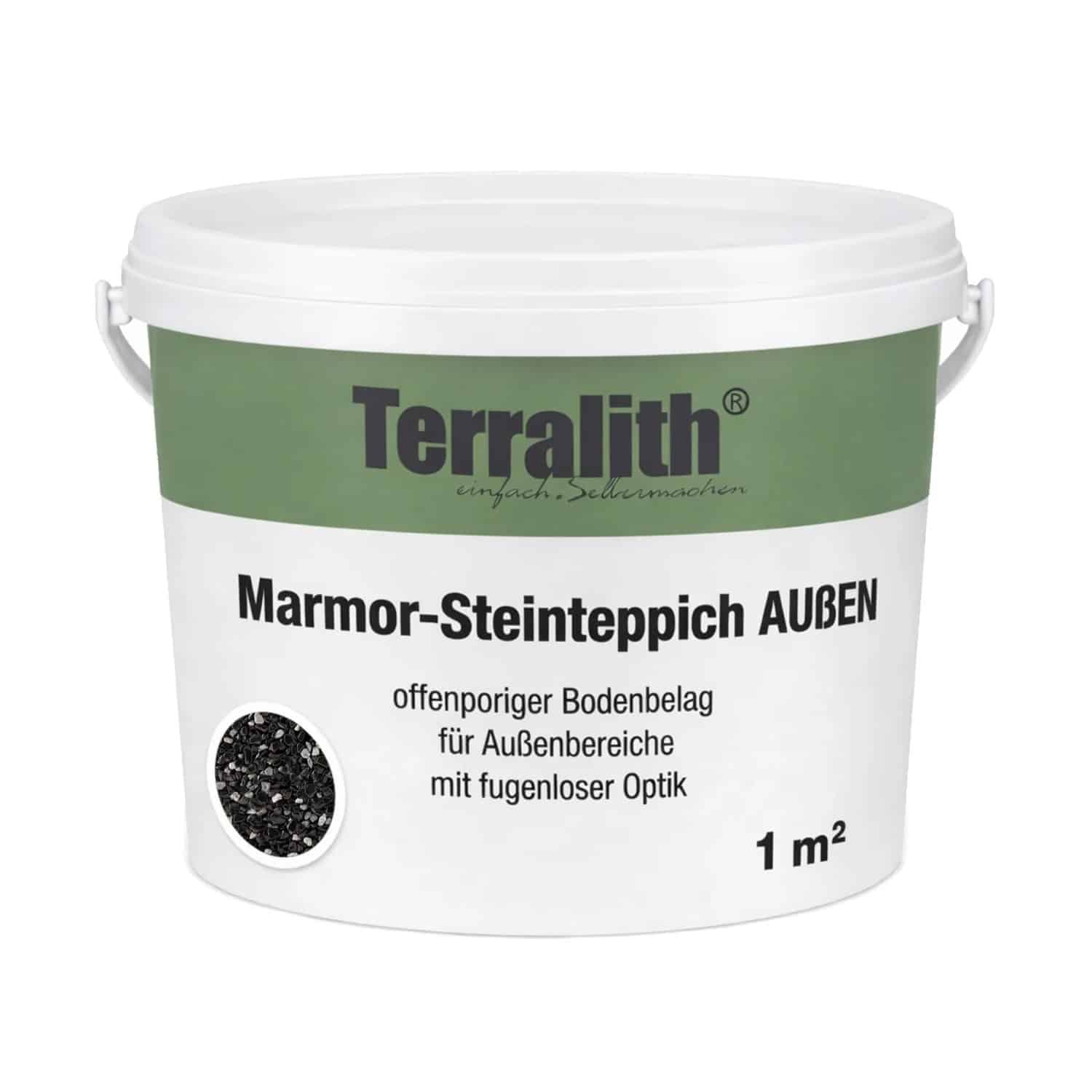 Terralith Metallic Steinteppich Metallic Mix 201 für 1 m² Außen Fein 2-4 mm